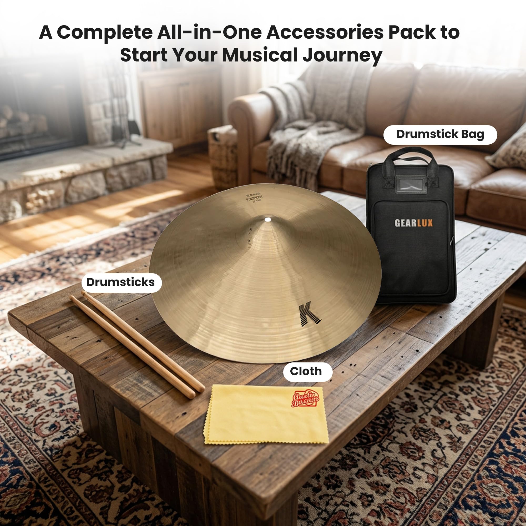 Zildjian K2204 20" K Klassisch Symphonic Suspended Cymbal w/ Drumstick Bag