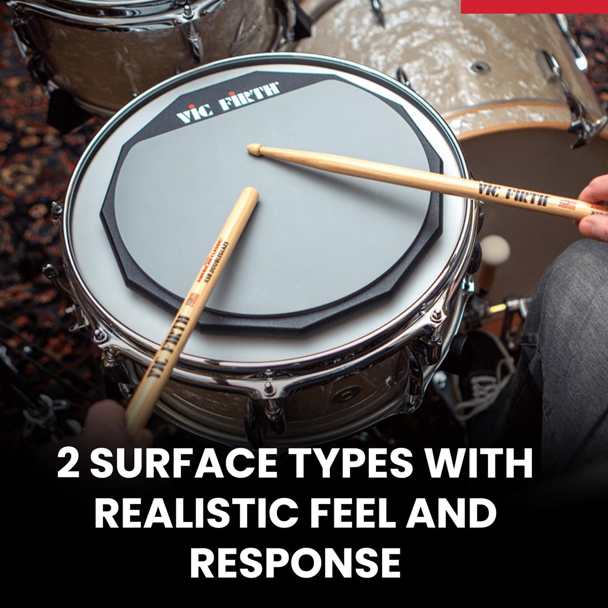 Vic Firth PAD6D 6" Double-Sided Practice Pad w/ Drumstick Bag