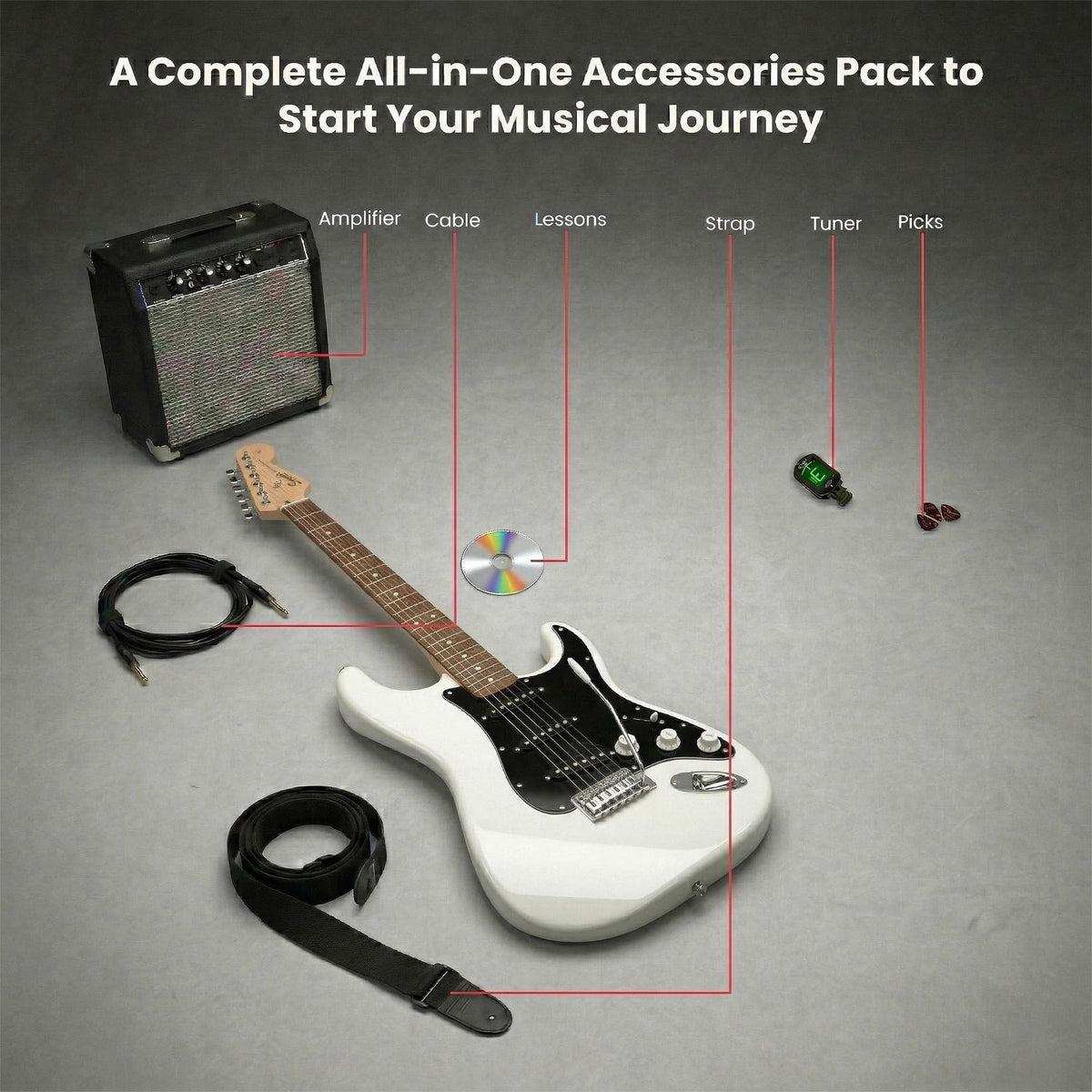 Fender Squier Sonic Stratocaster - Arctic White w/ Frontman 10G