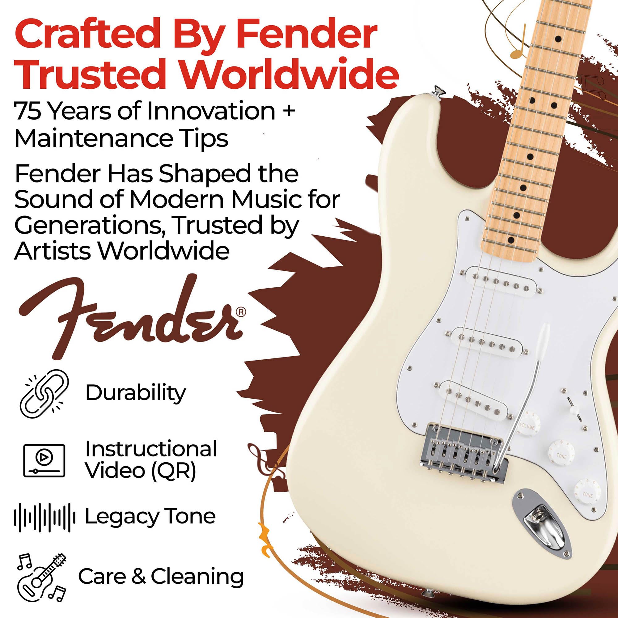 Fender Standard Stratocaster - Olympic White w/ Guitar Cleaning Kit