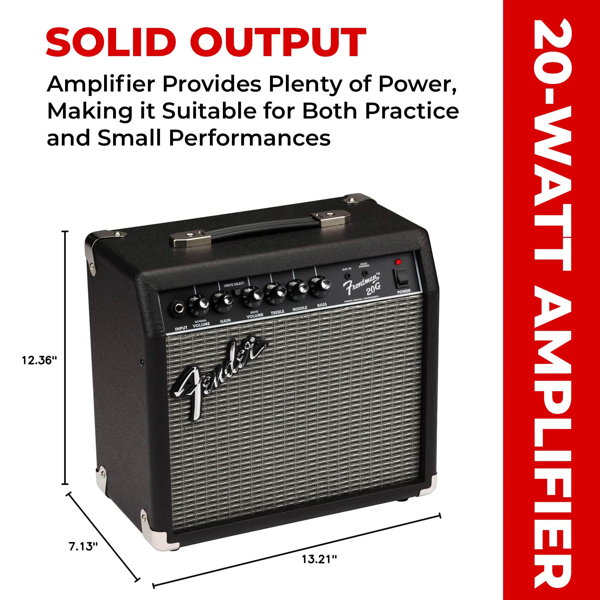 Fender Frontman 20G Guitar Combo Amplifier - Black w/ Instrument Cable