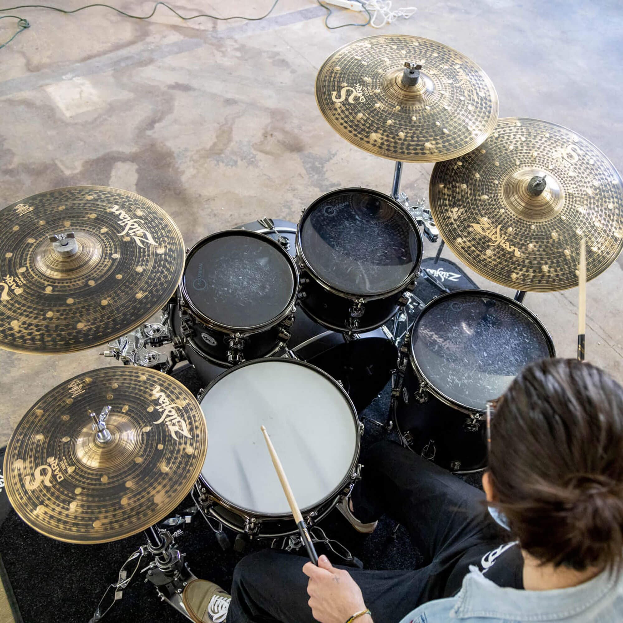 Zildjian SD14HPR 14" S Dark Hi-Hats Cymbals - Pair w/ Drumstick Bag