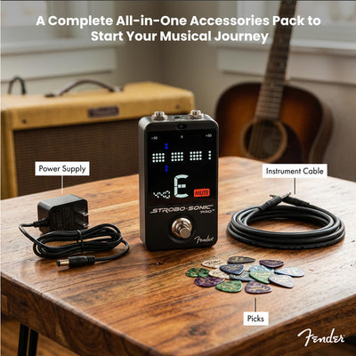 Fender Strobo-Sonic Pro Strobe Guitar Tuner Pedal w/ Power Supply