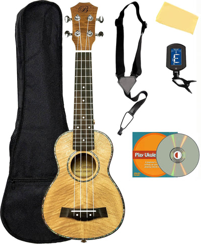Barcelona Oguman Wood Soprano Ukulele w/ Gig Bag