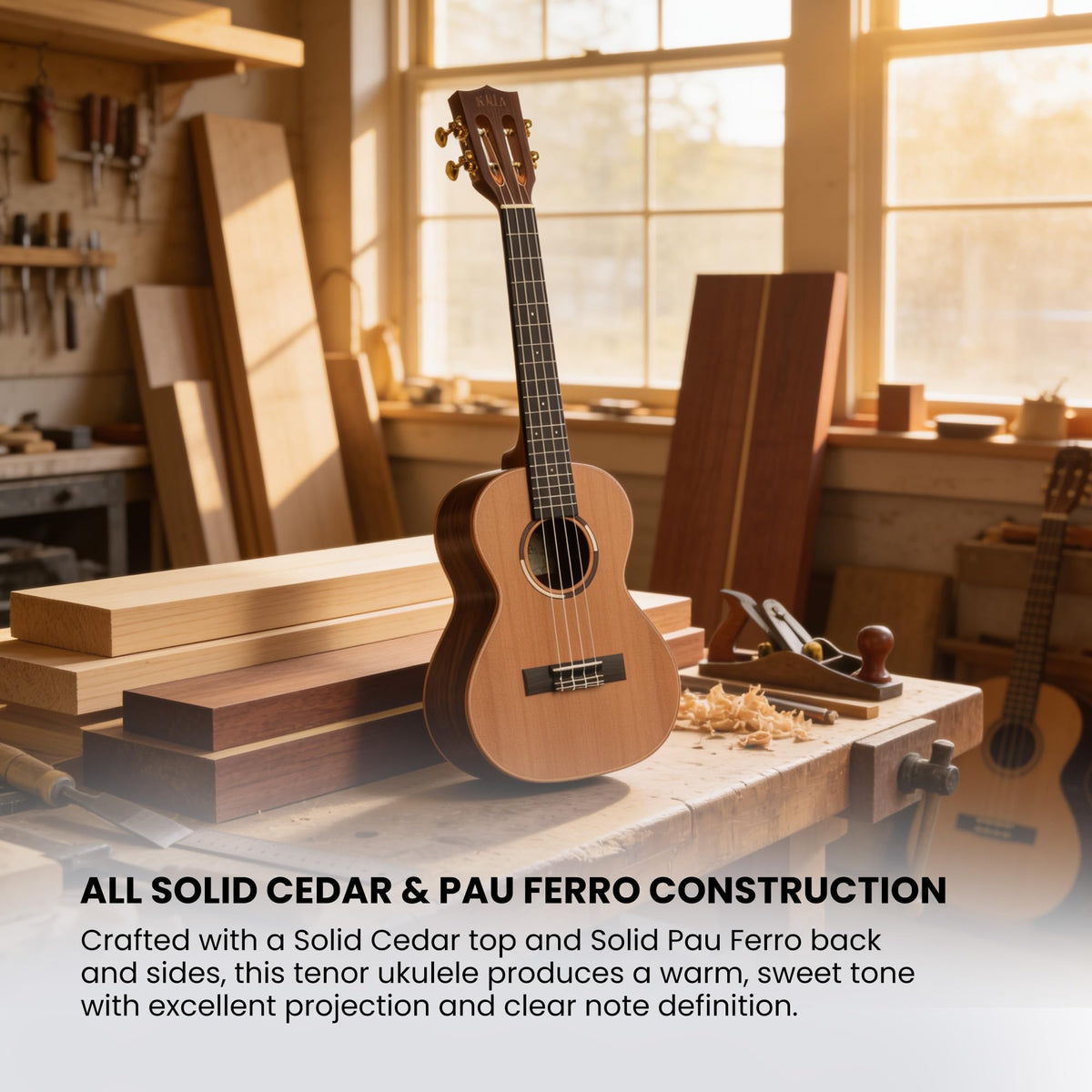 Kala KA-ASCP-T Solid Cedar Top Pau Ferro Tenor Ukulele