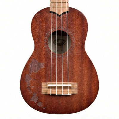 Kala KA-15S-H1 Satin Mahogany Soprano Ukulele - Hawaiian Islands w/ Gig Bag