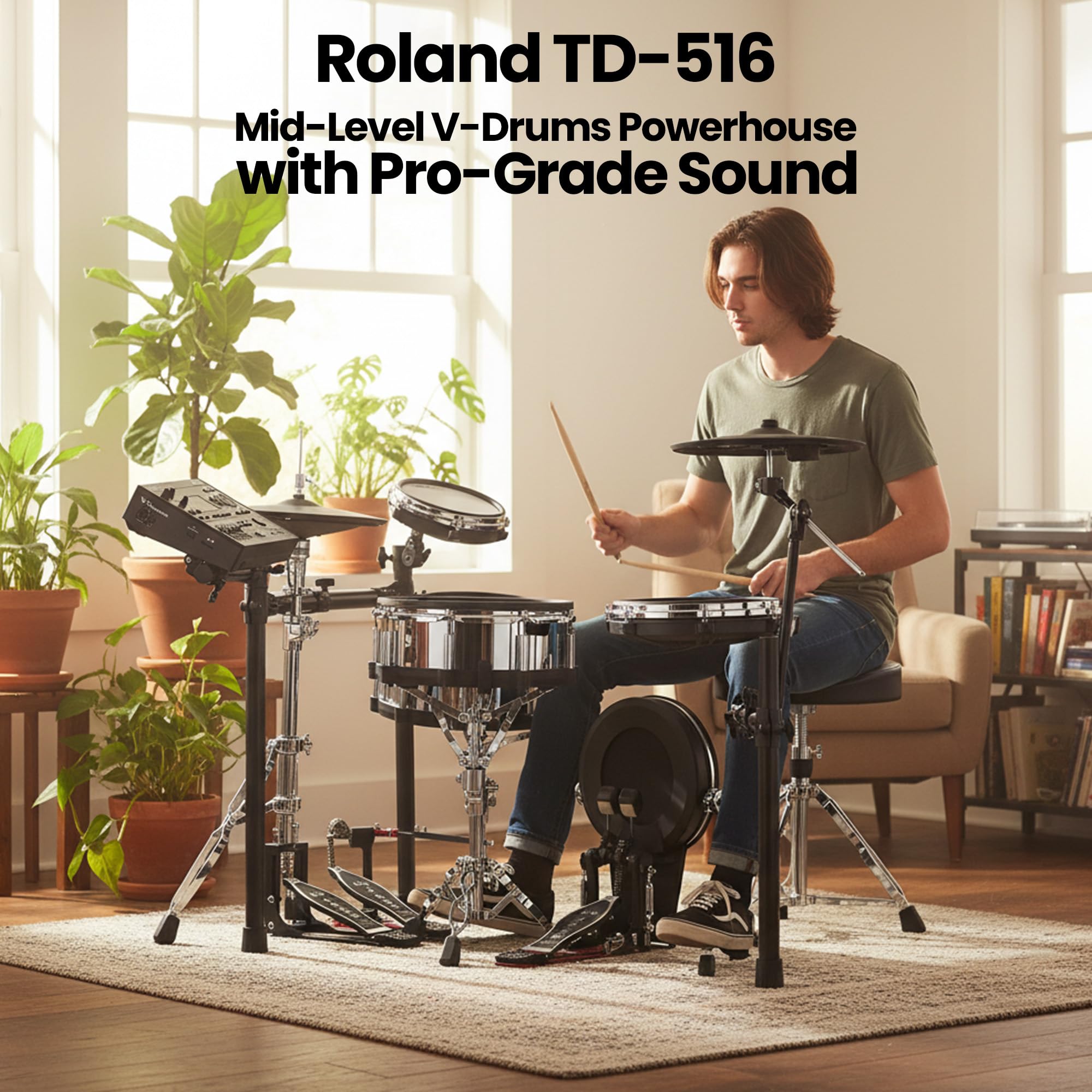 Roland TD516 V-Drums Electronic Drum Kit w/ Drum Throne
