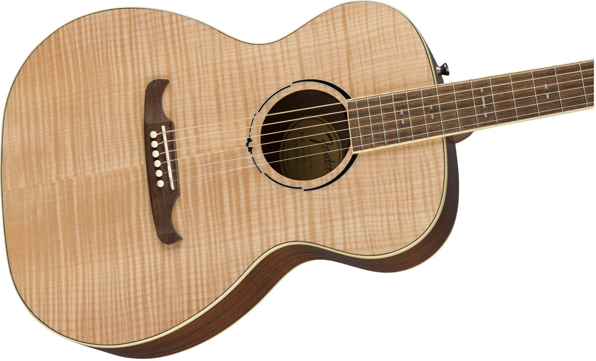 Fender FA-235E Flame Maple Top Concert Acoustic-Electric Guitar - Natural w/ Strap