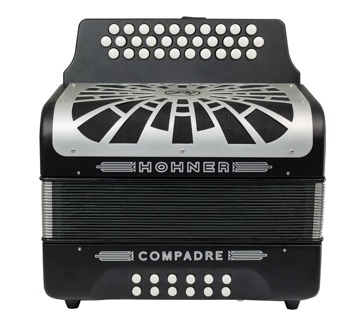 Hohner Compadre FBbEb 3-Row Diatonic Accordion - Black w/ Hard Case