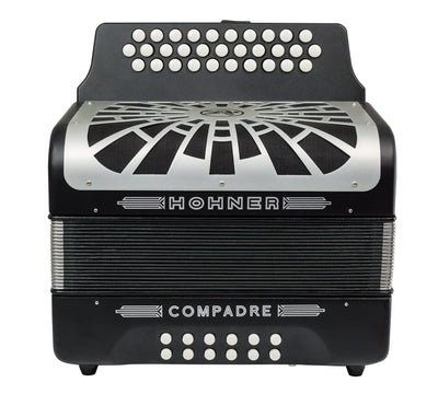 Hohner Compadre FBbEb 3-Row Diatonic Accordion - Black w/ Hard Case