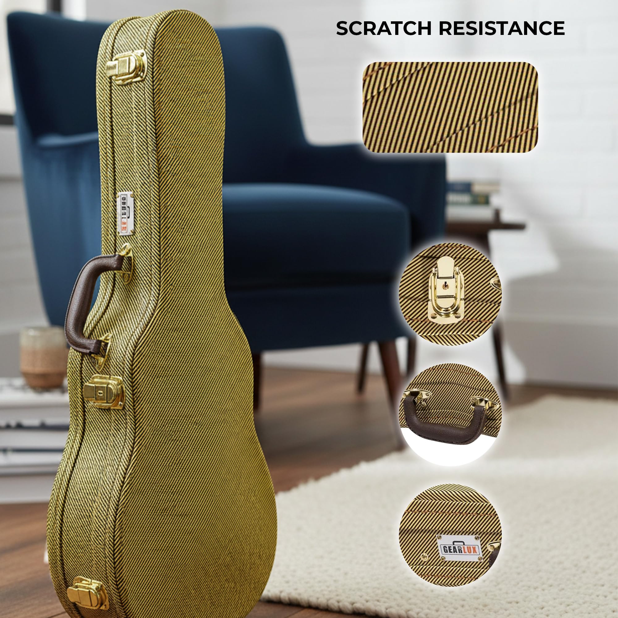 Gearlux Wooden Soprano Ukulele Case - Tweed