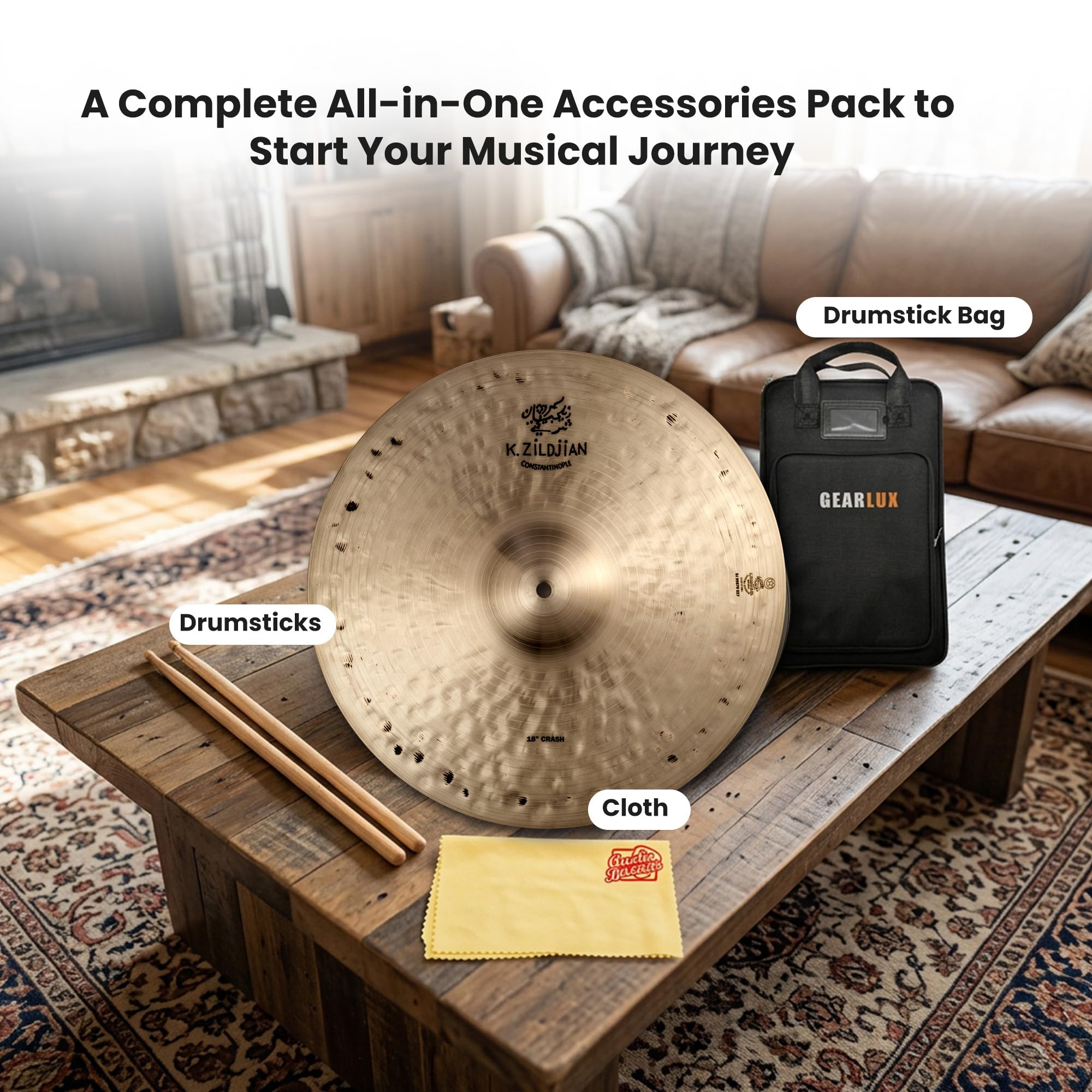 Zildjian K1068 18" K Constantinople Crash Cymbal w/ Drumstick Bag