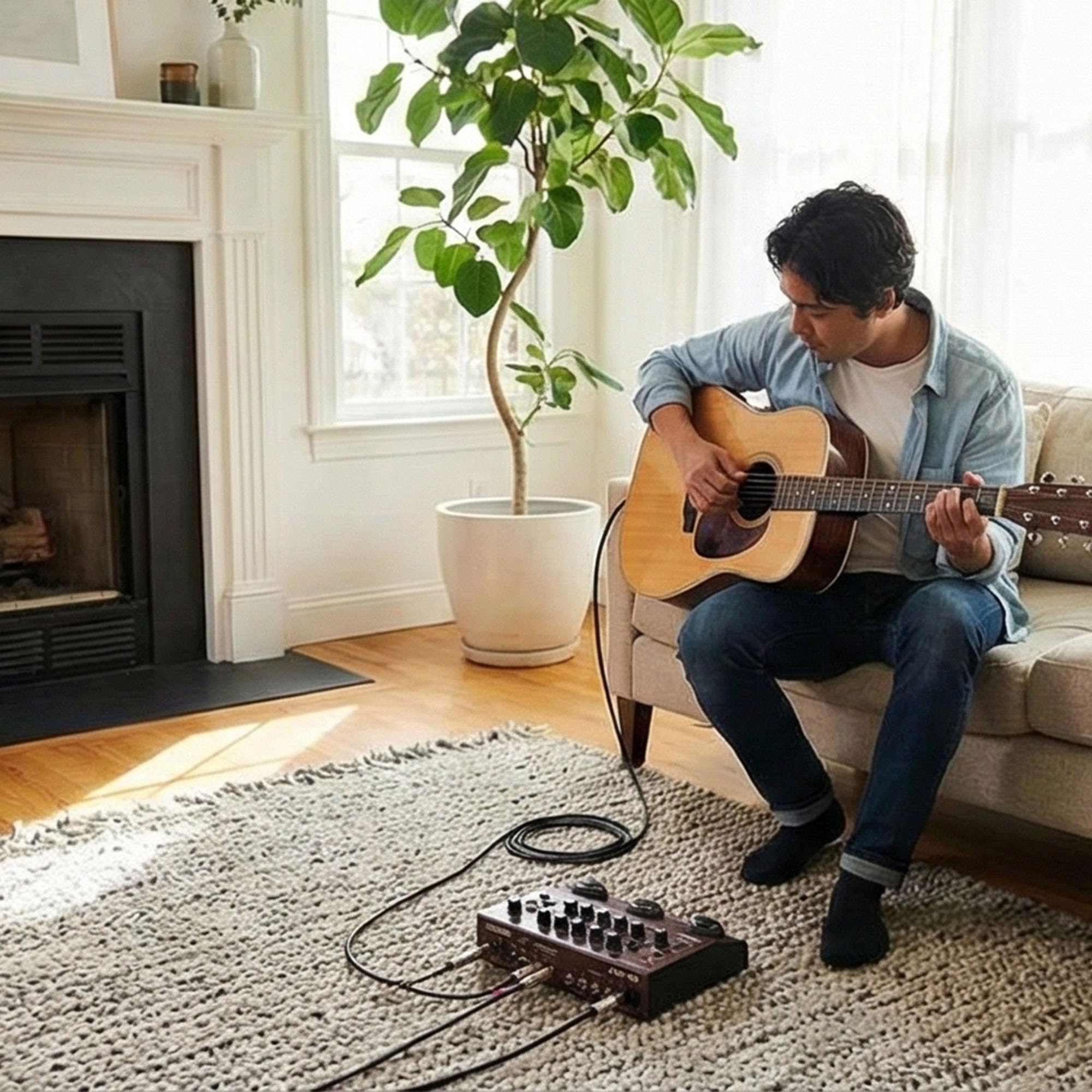 Boss AD-10 Acoustic Preamp w/ Instrument Cables