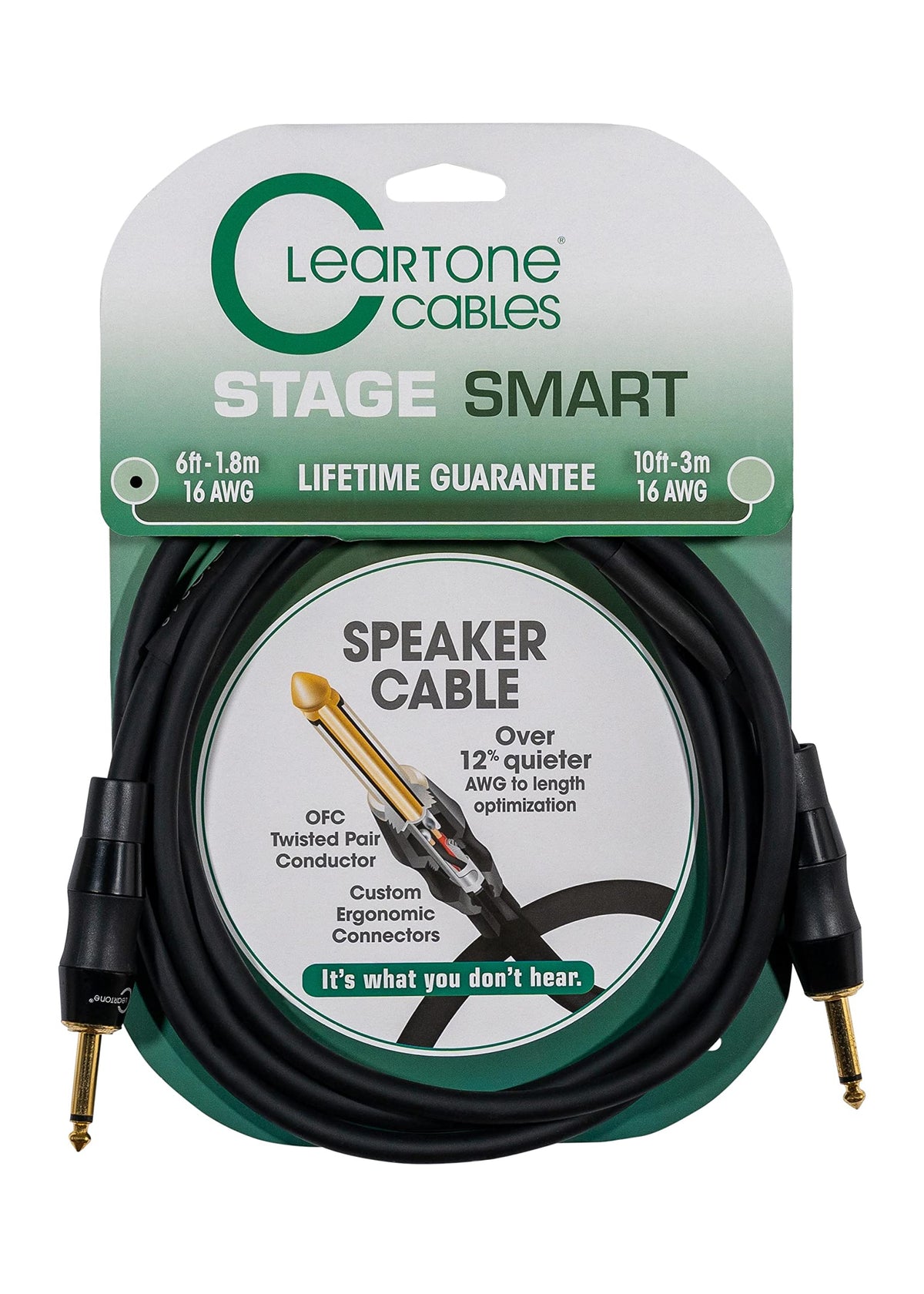 Cleartone 6-Foot Stage Smart Speaker Cable, 16 AWG - 2 Pack