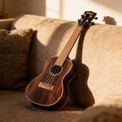 Kala KA-EBY-C Striped Ebony Concert Ukulele w/ Gig Bag