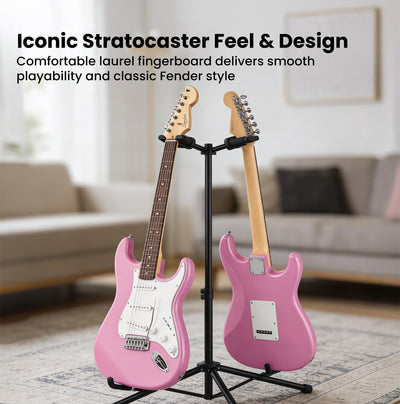 Fender Squier Stratocaster - Flash Pink w/ Frontman 10G Amplifier