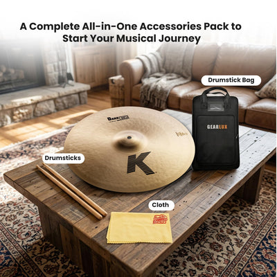 Zildjian K0902 16" K Dark Thin Crash Cymbal w/ Drumstick Bag