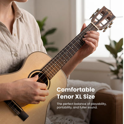 Kala KA-ASZCT-ST All-Solid Spruce Top Ziricote Tenor XL Ukulele