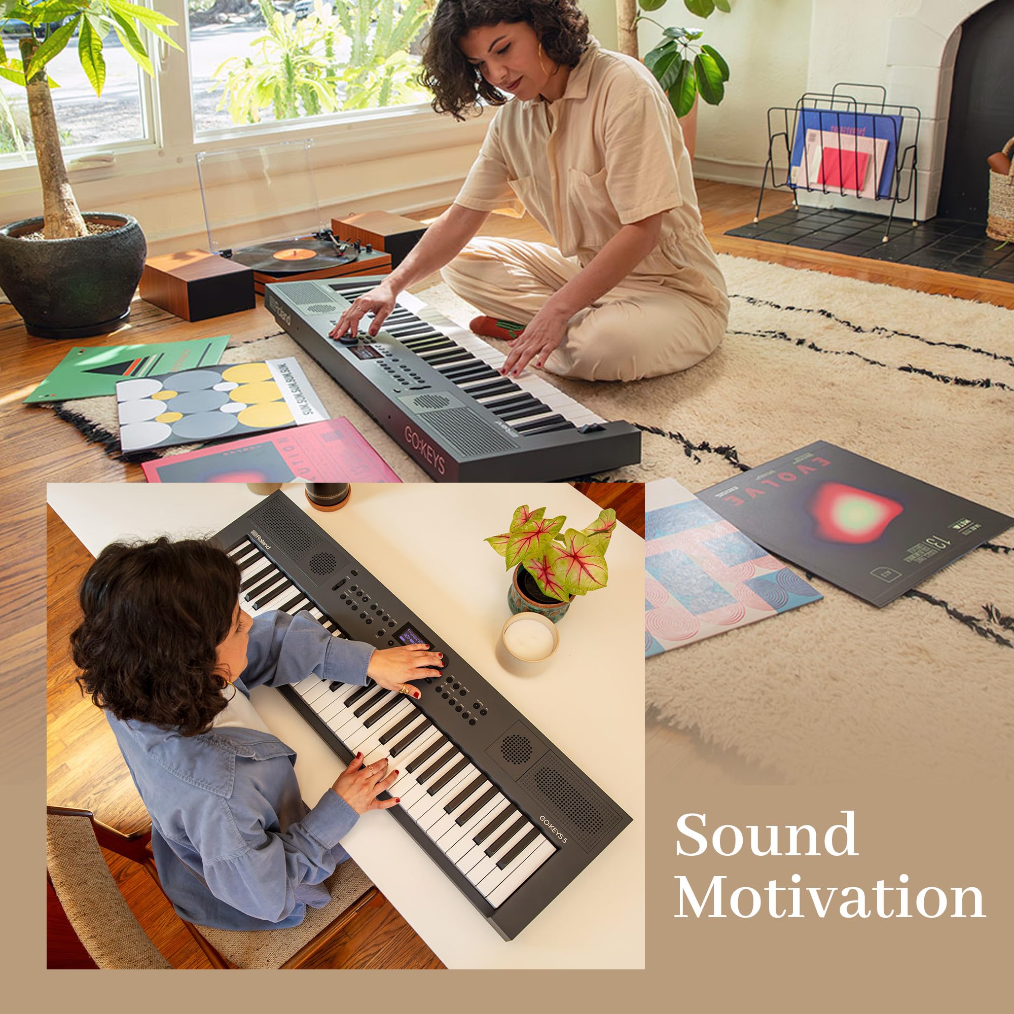 Roland GO:KEYS 5 Music Creation Keyboard - Graphite w/ Adjustable Bench