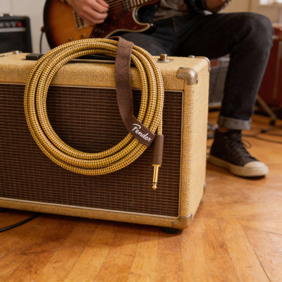 Fender 18.6-Foot Deluxe Instrument Cable, Straight-Straight, Tweed - 1 Pack
