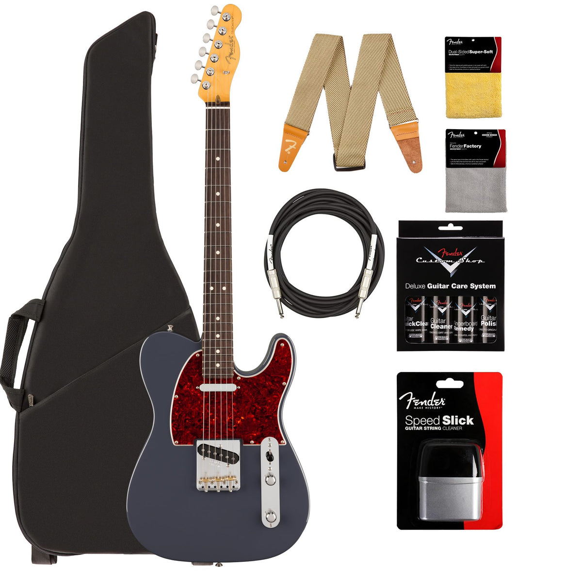 Fender American Professional Classic Telecaster - Faded Black w/ Cleaning Kit