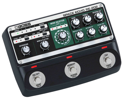 Boss RE-202 Space Echo Delay and Reverb Effects w/ Instrument Cables