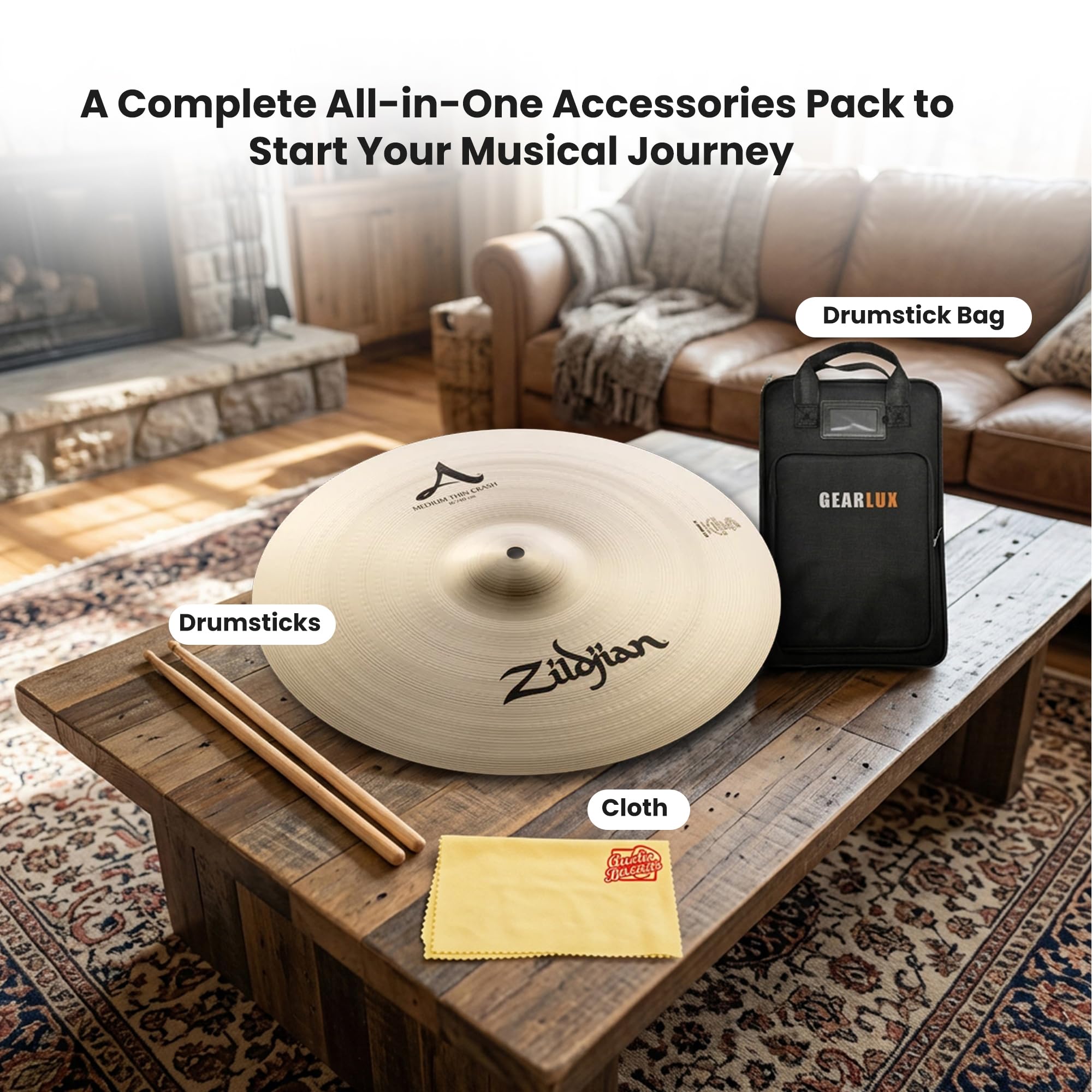 Zildjian A0230 16" A Medium Thin Crash Cymbal w/ Drumstick Bag