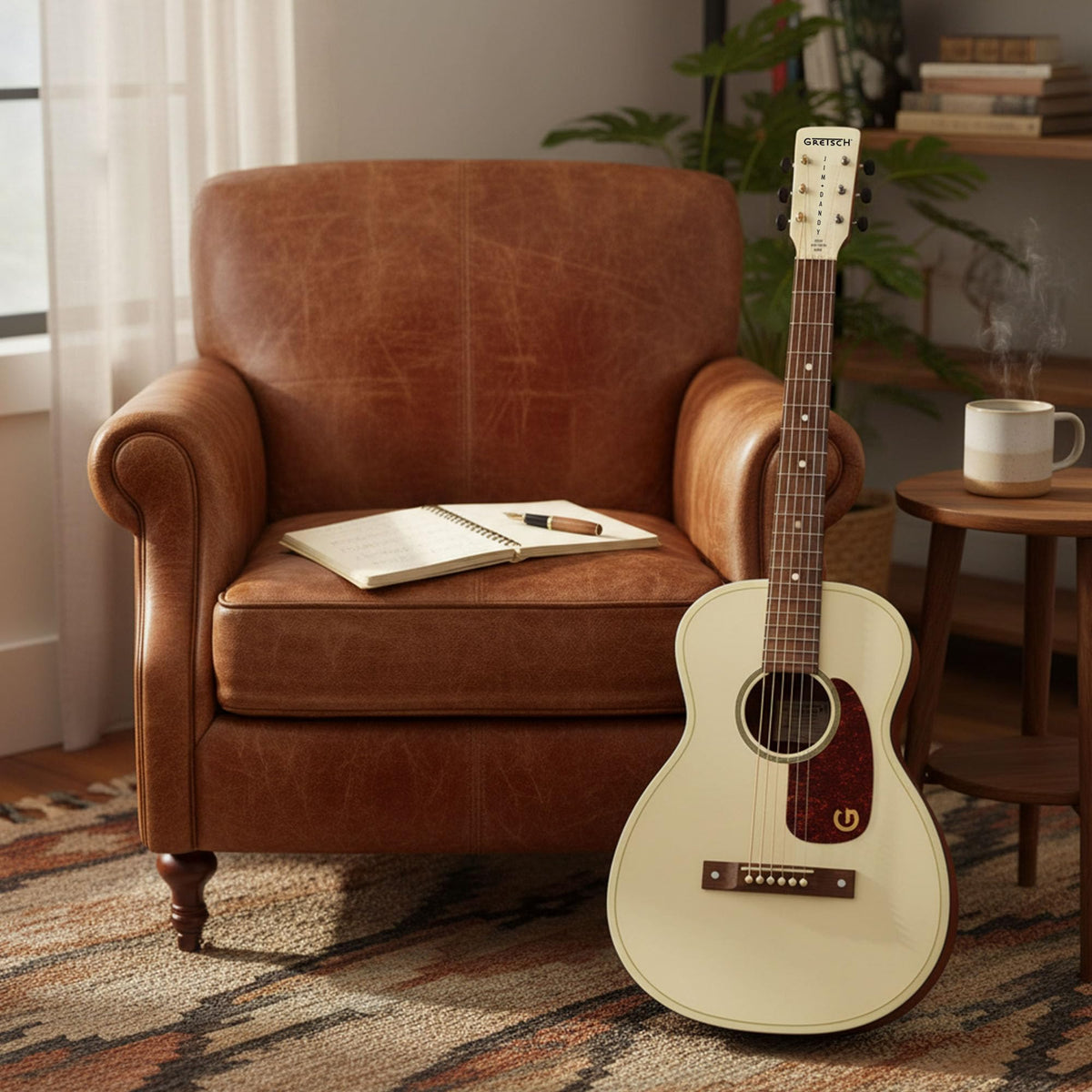 Gretsch Jim Dandy Parlor Acoustic Guitar - Vintage White w/ Strap