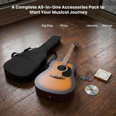 Fender FA Series Dreadnought Acoustic Guitar - 2-Color Sunburst w/ Gig Bag