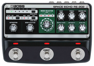 Boss RE-202 Space Echo Delay and Reverb Effects w/ Instrument Cables