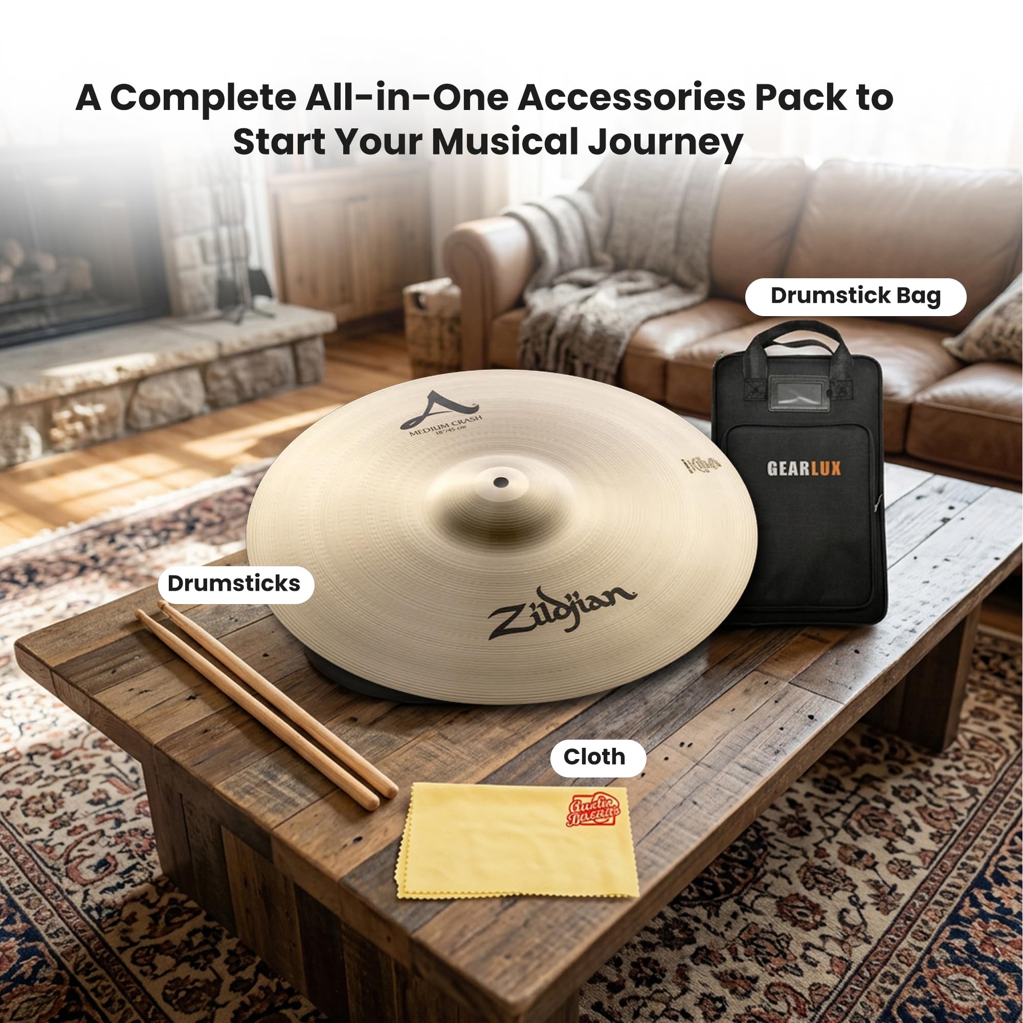 Zildjian A0242 18" A Medium Crash Cymbal w/ Drumstick Bag