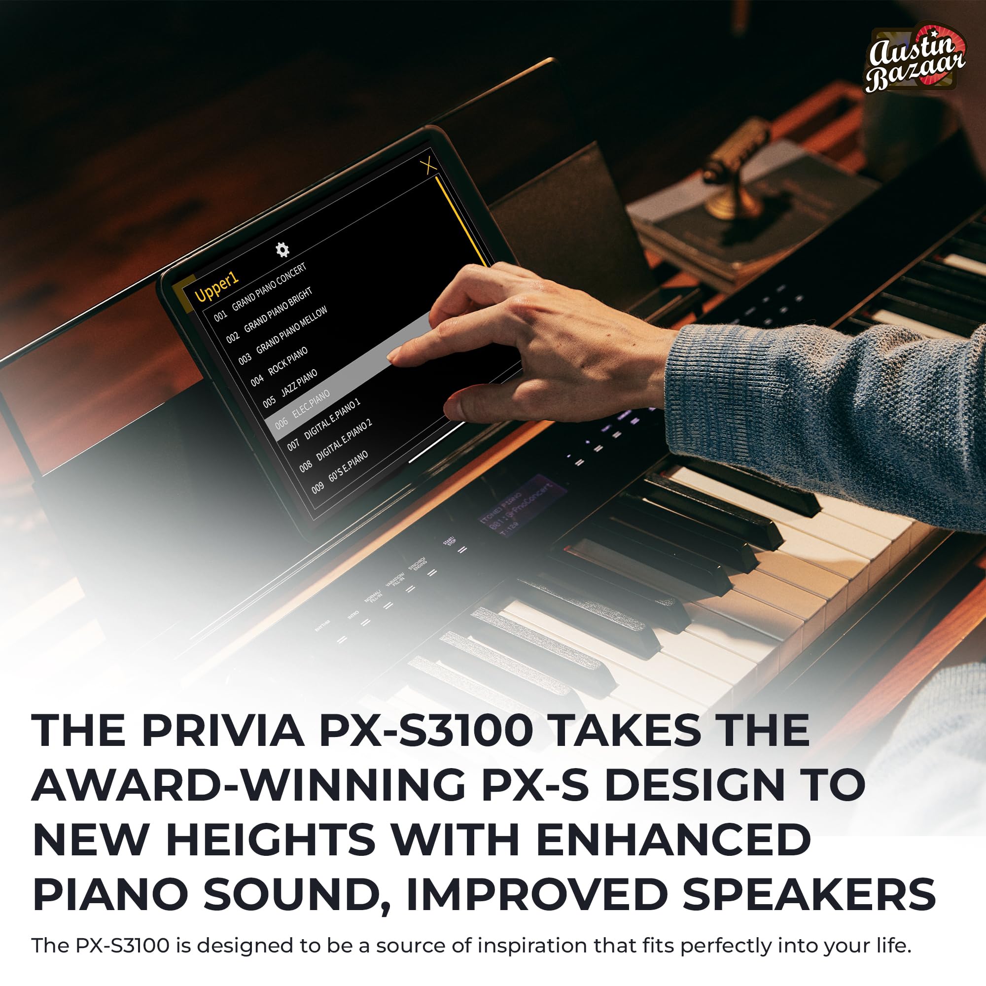 Casio PX-S3100 Privia Slim Digital Piano - Black w/ SP-34 Three-Pedal System