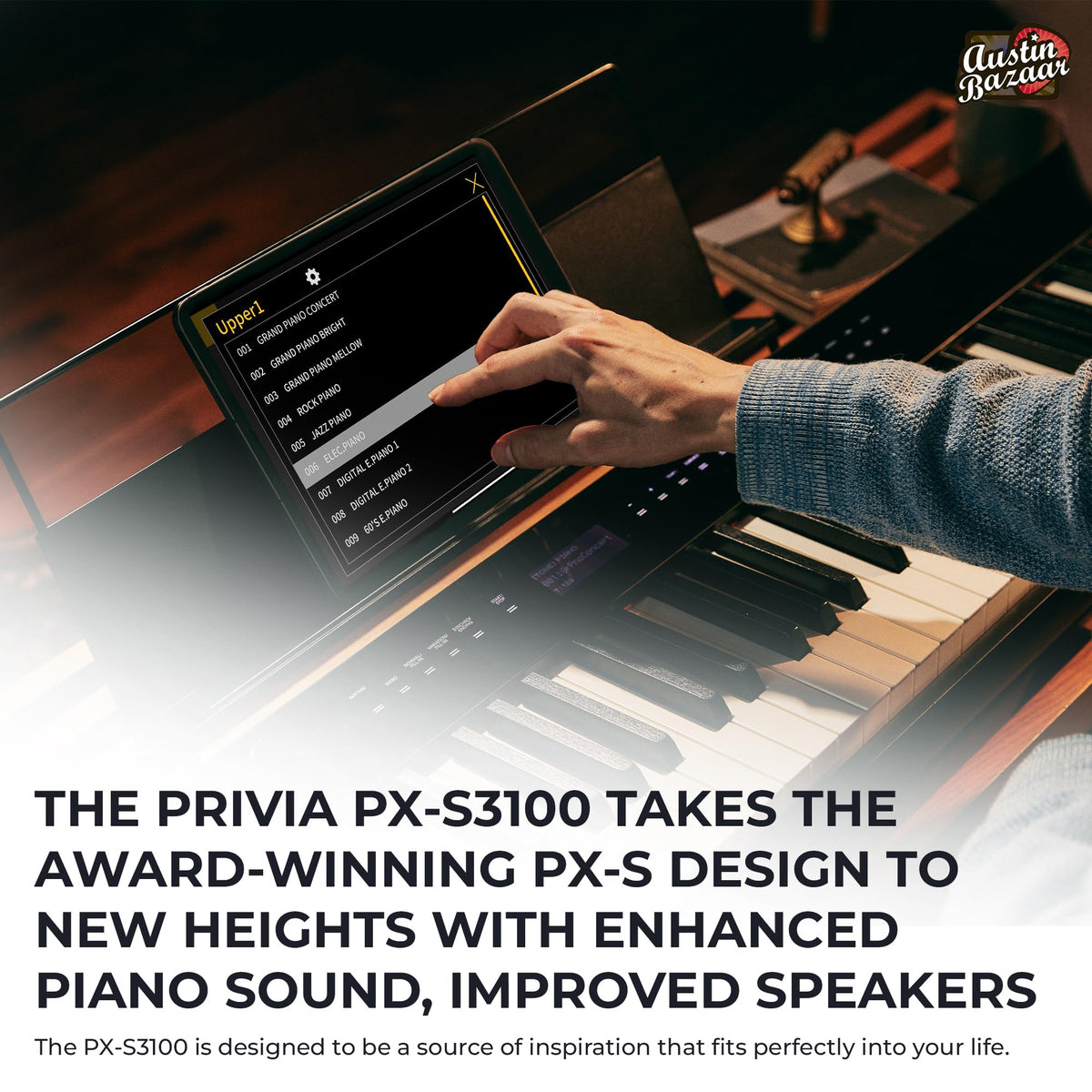 Casio PX-S3100 Privia Slim Digital Piano - Black w/ Adjustable Stand