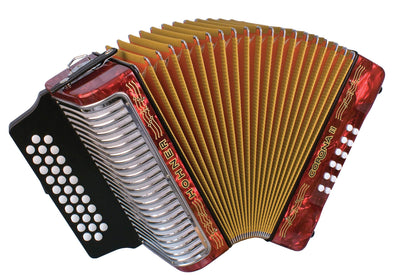 Hohner Corona II F/Bb/Eb Accordion - Pearl Red w/ Hard Case