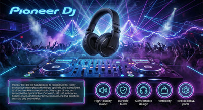 Pioneer DJ HDJ-X5 Over-Ear DJ Headphones - Black w/ Headphones Case