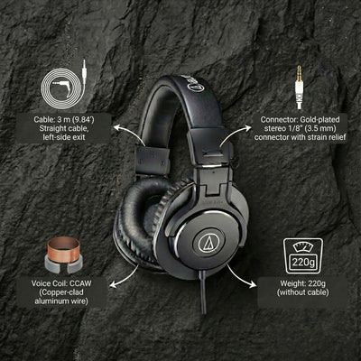 Audio-Technica ATH-M30x Professional Monitor Headphones w/ Case