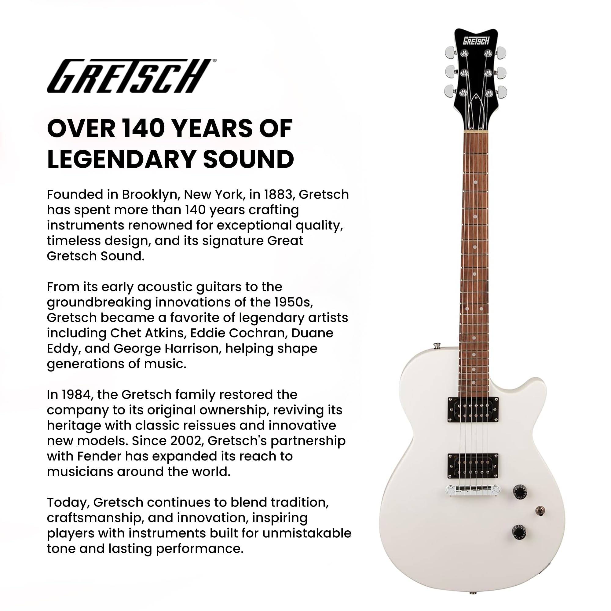 Gretsch Ignite Jet Club Electric Guitar - Lightning White w/ Amplifier