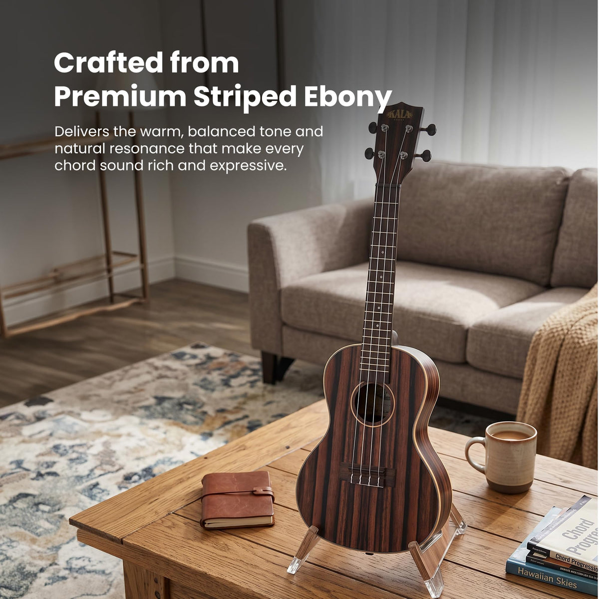 Kala KA-EBY-C Striped Ebony Concert Ukulele
