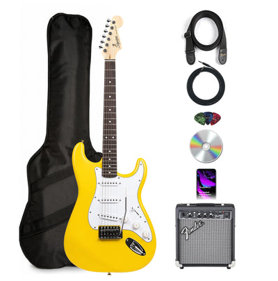 Fender Squier Stratocaster - Graffiti Yellow w/ Frontman 10G Amplifier