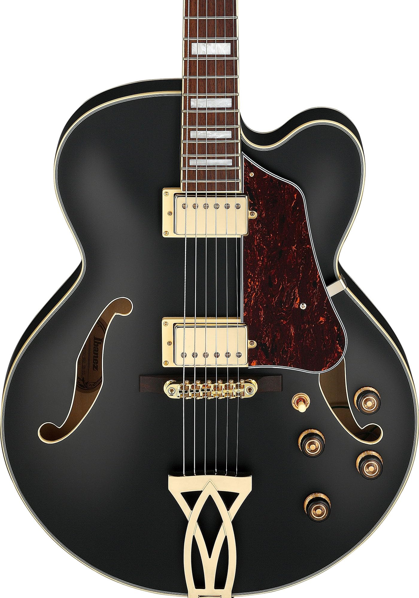 Ibanez AF75G AF Artcore Hollow Body Electric Guitar - Black Flat w/ Gig Bag