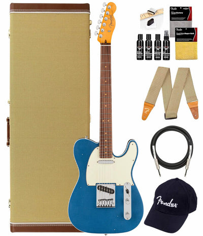 Fender American Ultra Luxe Vintage '60s Telecaster Custom - Lake Placid Blue w/ Guitar Cleaning Kit
