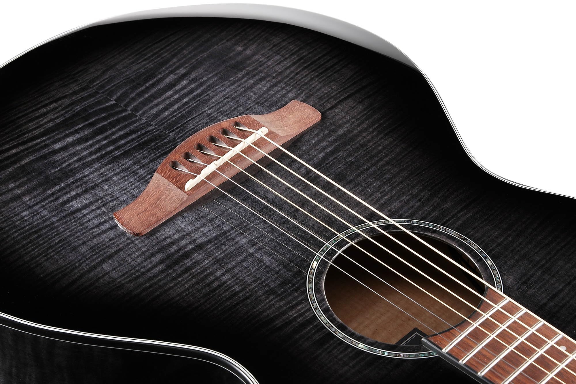Ibanez AEWC400 Acoustic-Electric Guitar - Transparent Black Sunburst High Gloss w/ Case