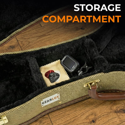 Gearlux Soprano Ukulele Hard Case - Gold Tweed (21-Inch Length)