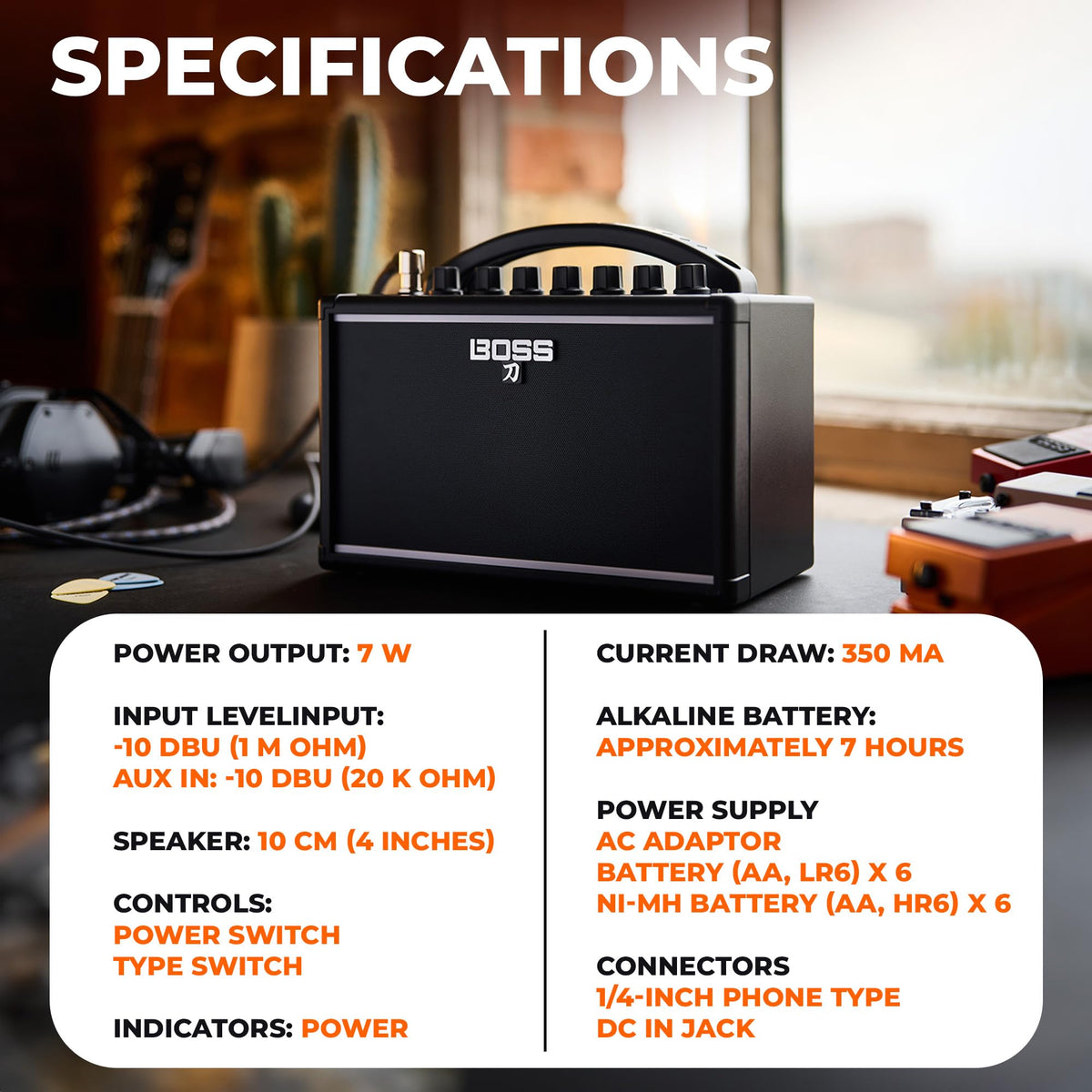 Boss Katana Mini Guitar Combo Amplifier w/ Instrument Cable