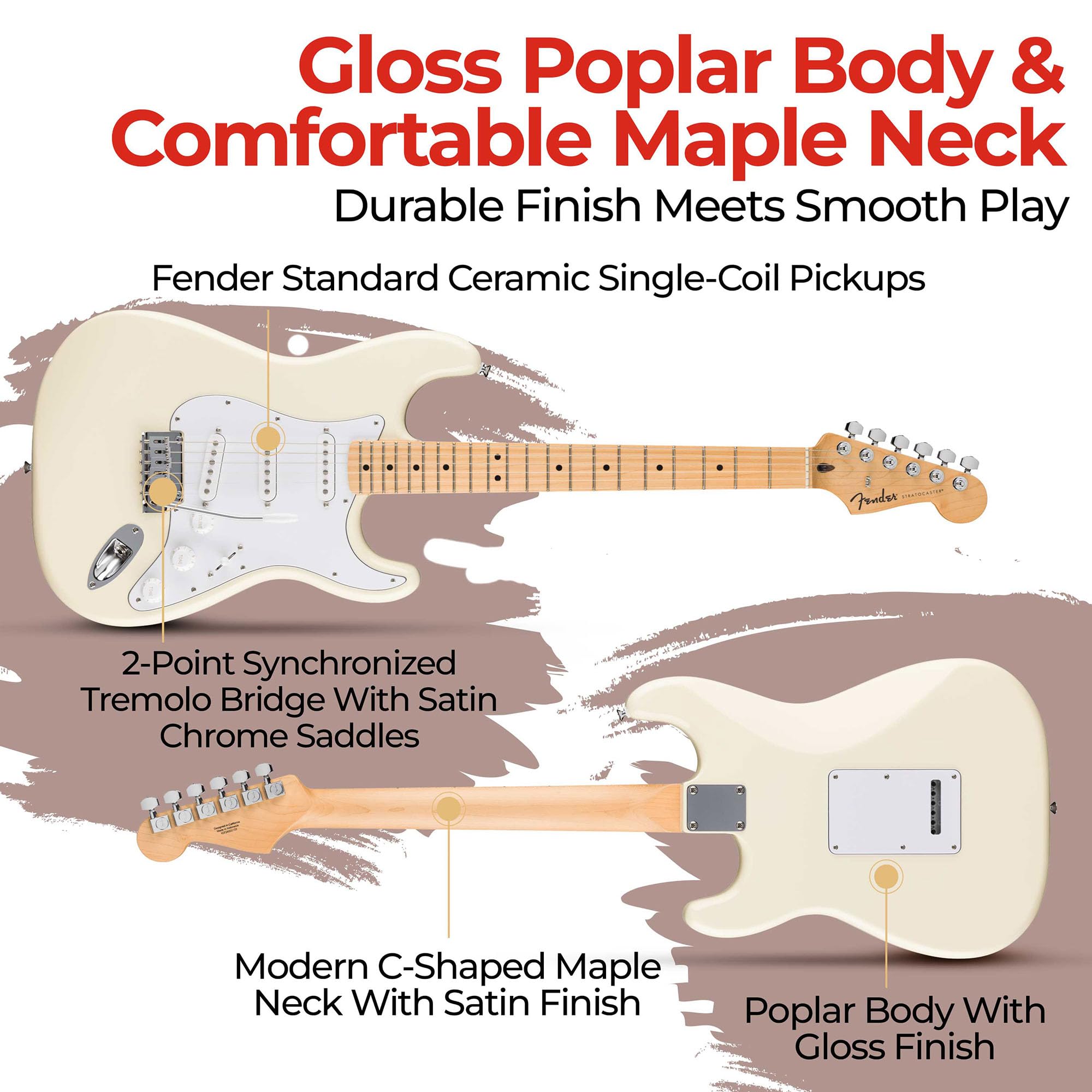 Fender Standard Stratocaster - Olympic White w/ Guitar Cleaning Kit