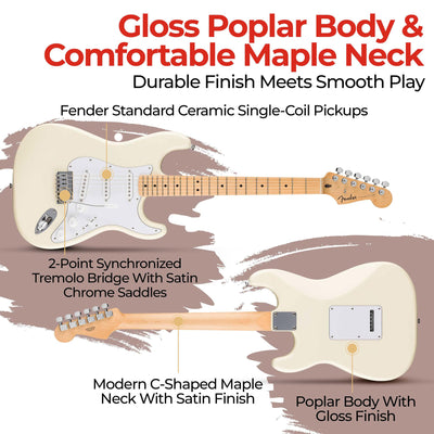 Fender Standard Stratocaster - Olympic White w/ Guitar Cleaning Kit