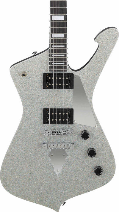 Ibanez PS60 Paul Stanley Electric Guitar - Silver Sparkle w/ Amplifier