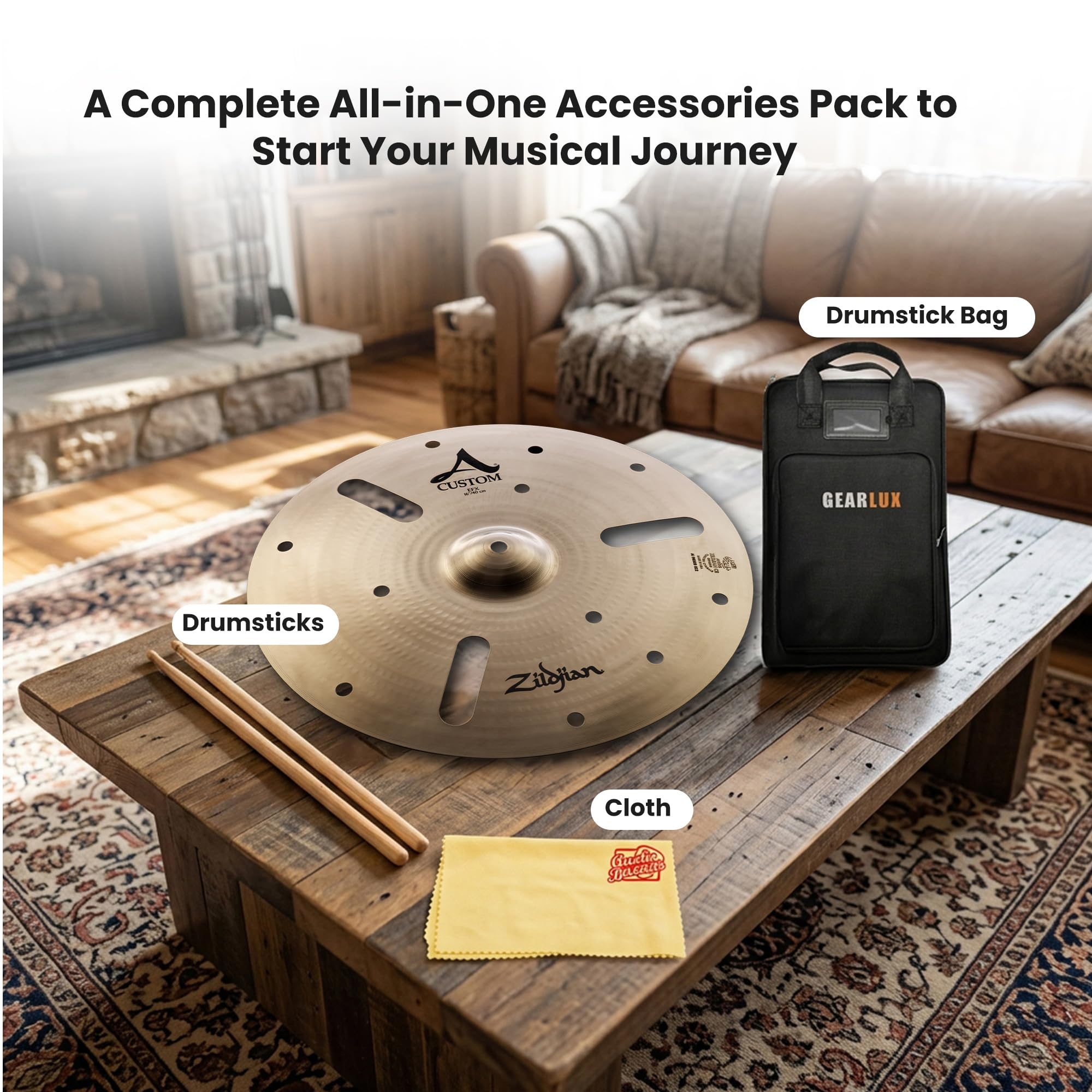 Zildjian A20816 16" A Custom EFX Cymbal w/ Drumstick Bag