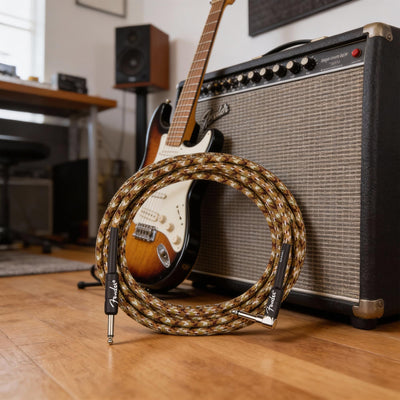 Fender 18.6-Foot Professional Instrument Cable, Straight-Angled, Desert Camo - 1 Pack