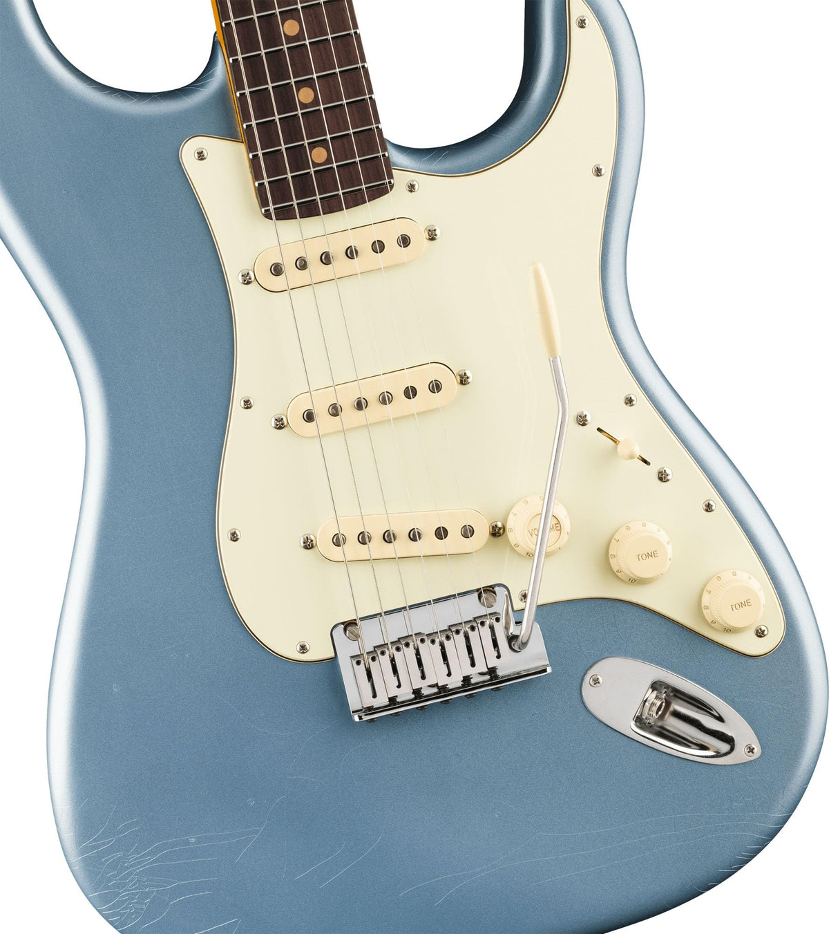 Fender American Ultra Luxe Vintage '60s Stratocaster - Ice Blue Metallic w/ Guitar Cleaning Kit